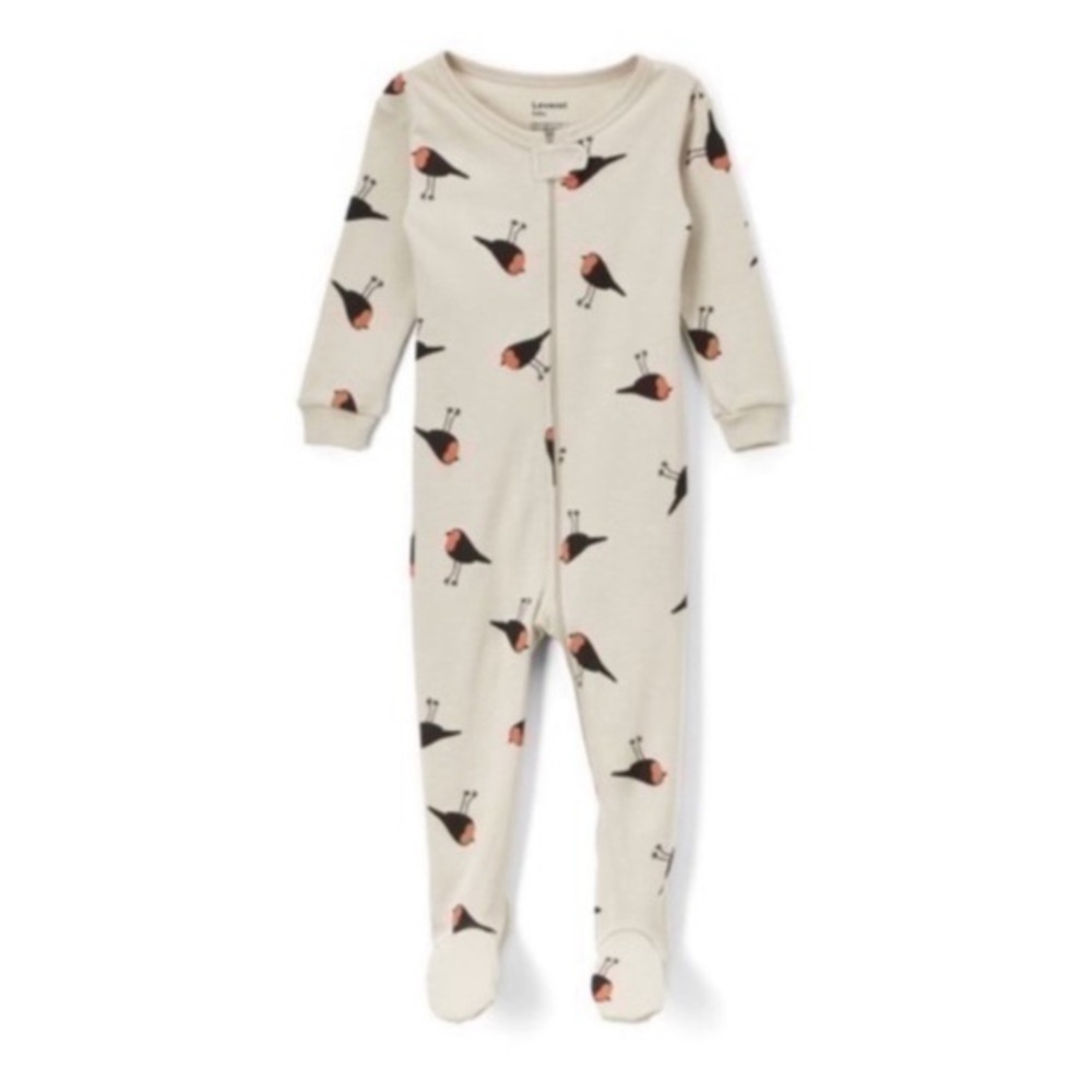 NWT. LEVERET Bird Print Footed